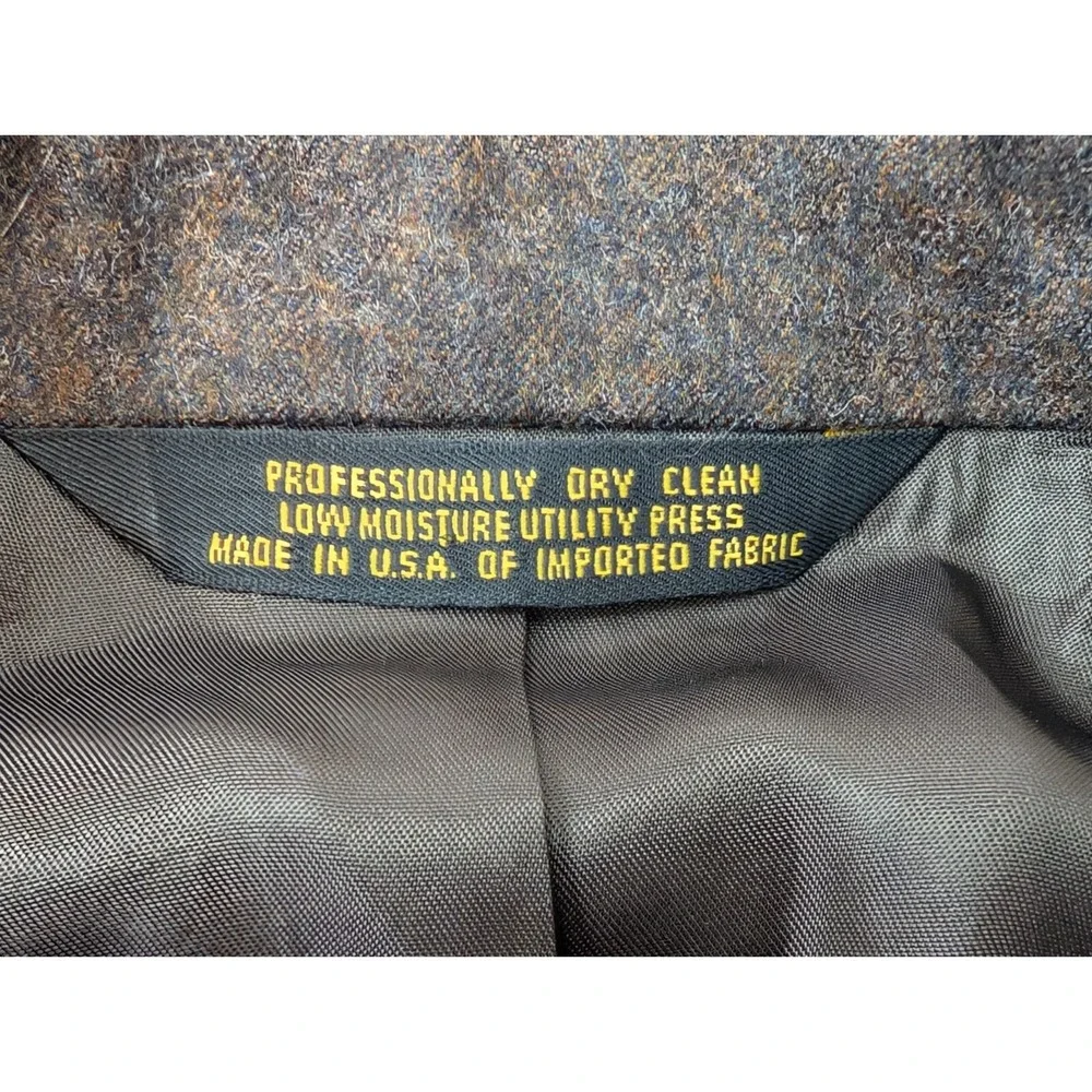 Vintage Stonehaven Pure Wool Herringbone Tweed Sport Coat Jacket Mens 42R Formal
